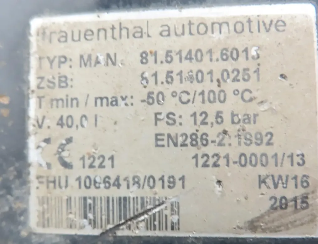 MAN TGX (2007-present) Air tank 81.51401.6015 31319137