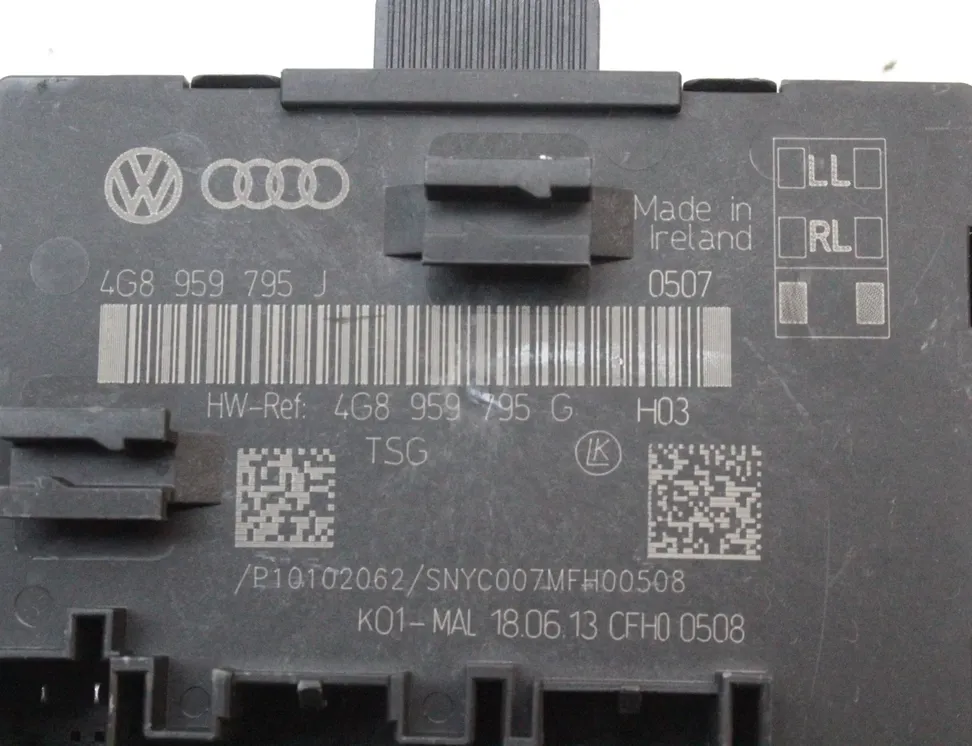 AUDI A6 C7/4G (2010-2020) Unidad de control de la puerta trasera derecha 4G8959795J 23161868