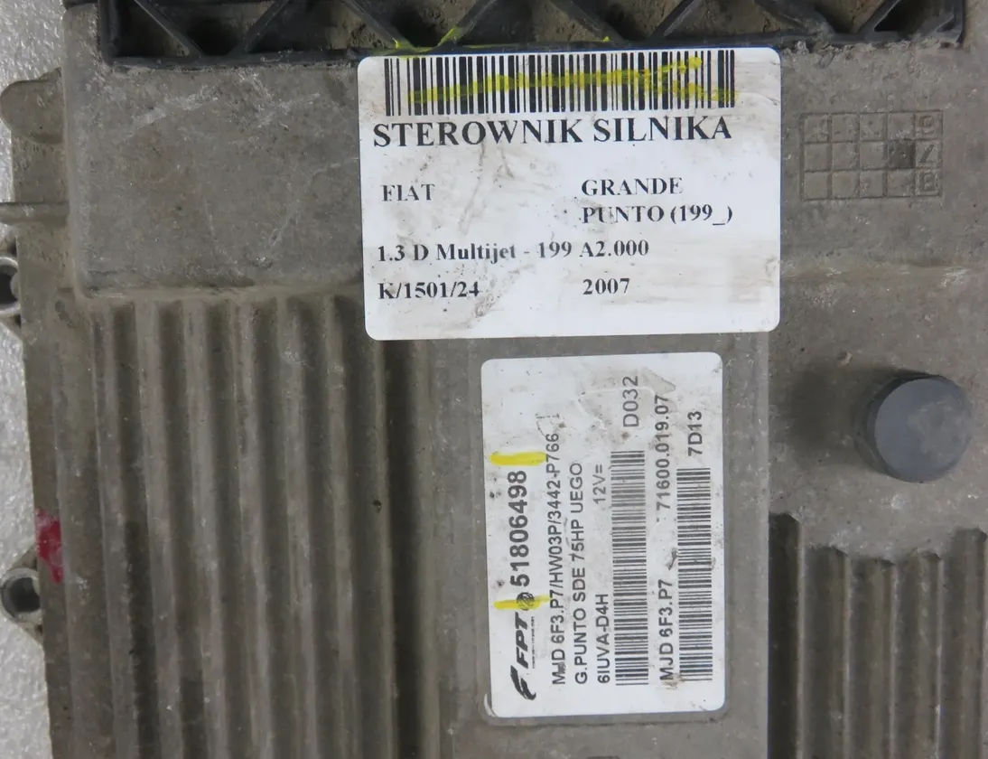 FIAT Grande Punto 1 generation (2006-2008) Control Unit 51806498,00517986150,51793074 32839345