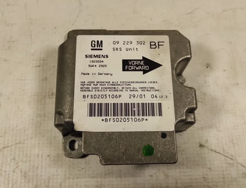 OPEL Astra G (1998-2009) SRS Indicator 09229302bf 13452409