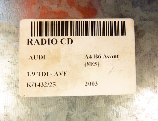 AUDI A4 B6/8E (2000-2005) Music Player Without GPS 32966277